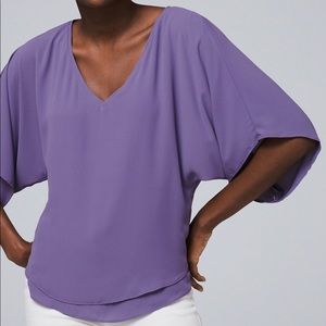 WHBM Kimono Blouse Sz Small EUC Lavender/Purple